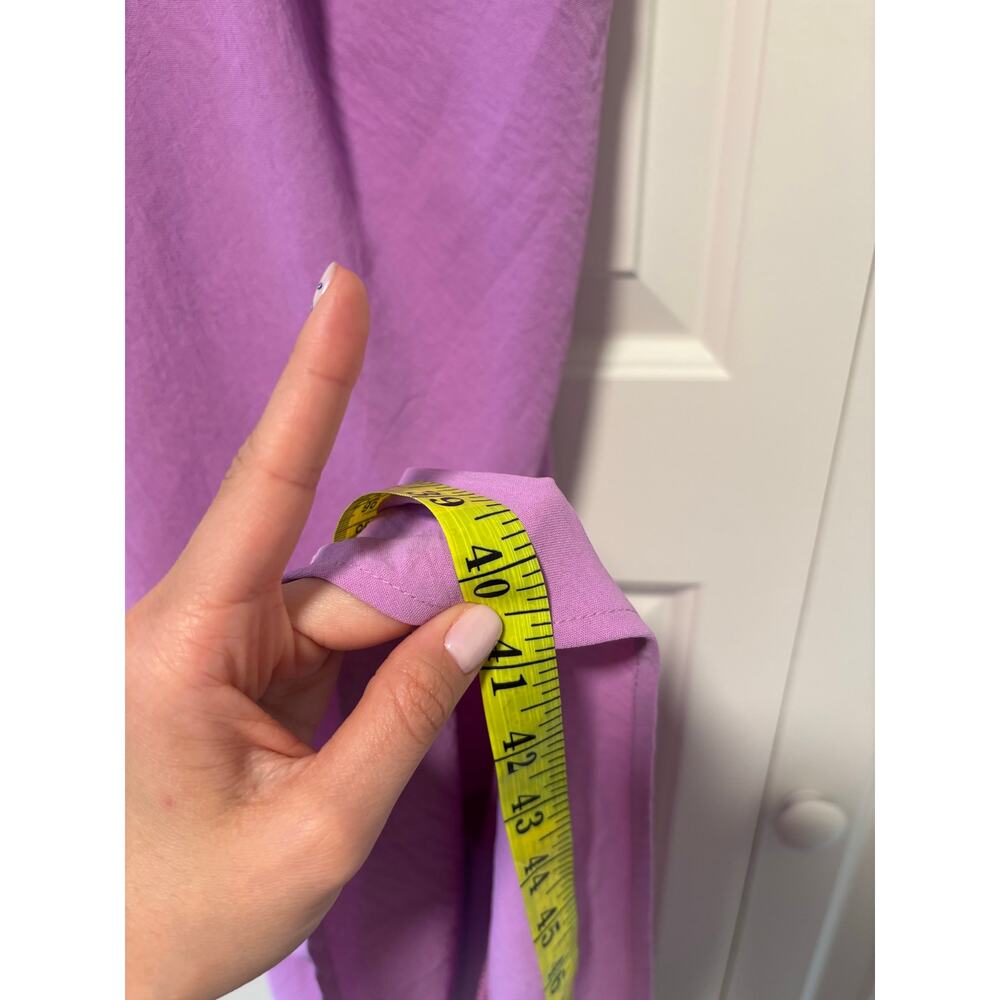 Amaram Purple Chain Strap Cowl Neck Slip Dress Women’s Medium Satin Look NWT - Picture 7 of 8
